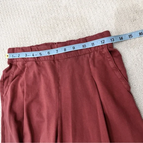 Aerie XS Wide Leg Lounge Pants 100% Cotton Muted Burgundy Soft Cozy Pull-On - Picture 4 of 9